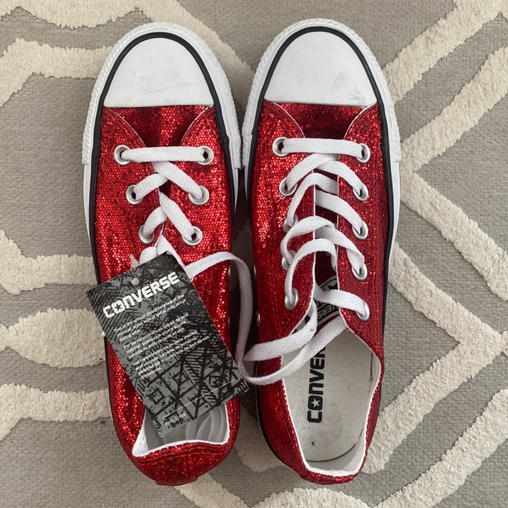 Brand New Red Sequin Converse